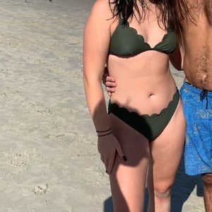 green raffle bathing suit